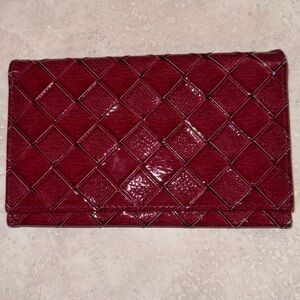 Elegant Red Quilted Clutch/Makeup Bag